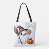 Halloween Teddy Bear Wizard Holiday Tote Bag (Achterkant)