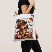 Halloween Teddy Bear Wizard Holiday Tote Bag (Dichtbij)