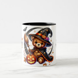 Halloween Teddy Bear Wizard Holiday Tweekleurige Koffiemok