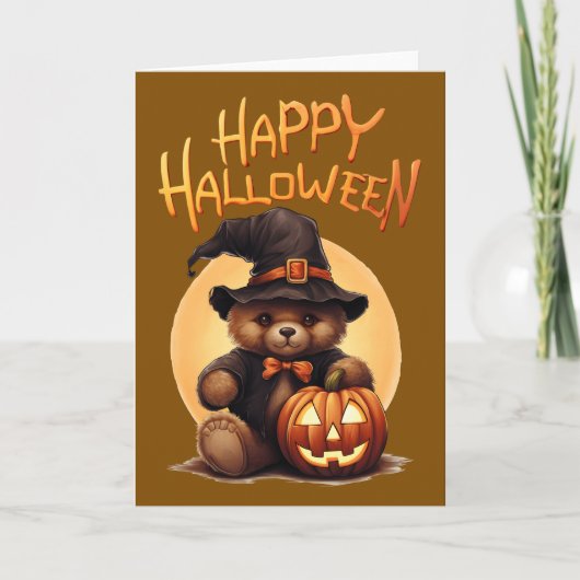 Halloween Teddybeer Kaart (Voorkant)