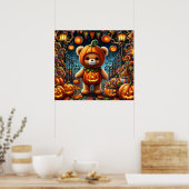 Halloween teddybeer Poster (Keuken)