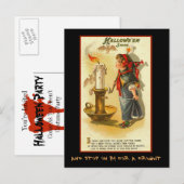 Halloween tekenen feest uitnodigen met bloederige  uitnodiging briefkaart (Voorkant / Achterkant)