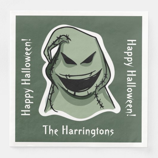 Halloween Tekens aangepaste naam, tekst & kleur 1/ Servet (Voorkant)