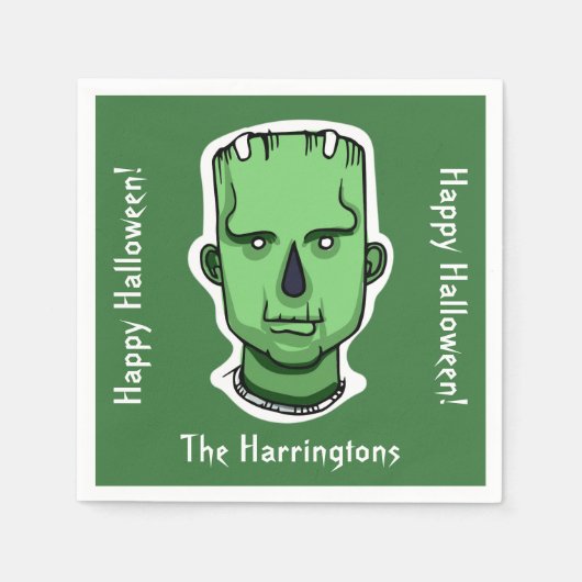 Halloween Tekens aangepaste naam, tekst & kleur 3/ Servet (Voorkant)