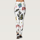 Halloween-tekens: grillig naadloos patroon leggings (Achterkant)