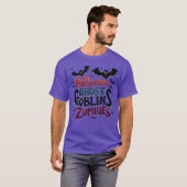 Halloween Tekst - Ghost Goblins en Zombies T-shirt (Voorkant volledig)