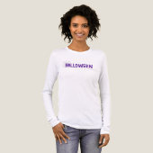 Halloween-tekst in paars met griezelig web-accent Tri-Blend shirt (Voorkant)