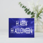 Halloween Tekstkaart met tekst 'Nighttime Blue Hap Briefkaart (Staand voorkant)