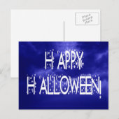 Halloween Tekstkaart met tekst 'Nighttime Blue Hap Briefkaart (Voorkant / Achterkant)