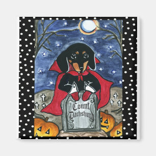 Halloween Tellen Dachshond Magneet