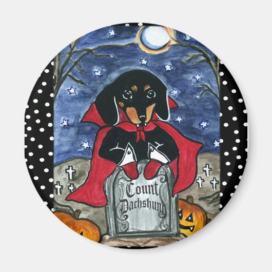 Halloween Tellen Dachshund Magneet (Voorkant)