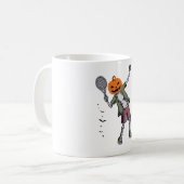 Halloween Tennis Pumpkin Skeleton Mok - Grappig (Voorkant links)