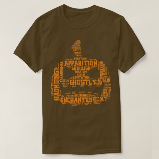 Halloween Termen Scary Pumpkin List Word Cloud T-shirt (Design voorkant)