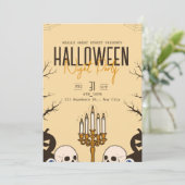  Halloween Terror Party, bewerkbare Halloween Kaart (Staand voorkant)