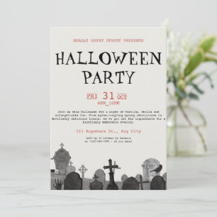 Halloween Terror Party, bewerkbare Halloween Kaart