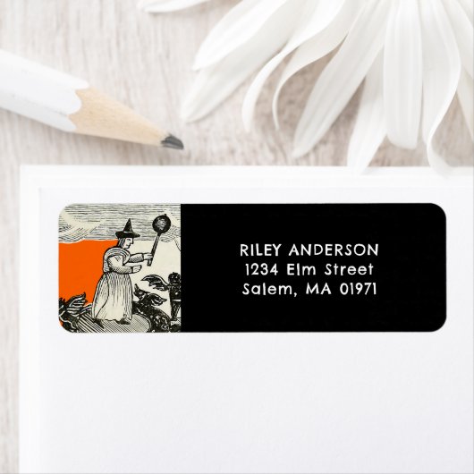 Halloween-terugzendadres Etiket (Insitu)