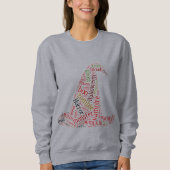 Halloween Text Shape Witch, cloud Trui (Voorkant)