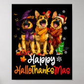 Halloween Thanksgiving Christmas German Shepherd D Poster (Voorkant)