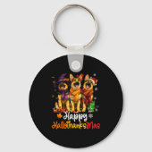 Halloween Thanksgiving Christmas German Shepherd D Sleutelhanger (Voorkant)