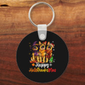 Halloween Thanksgiving Christmas German Shepherd D Sleutelhanger (Voorkant)