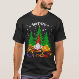 Halloween Thanksgiving Christmas Gnome T-shirt