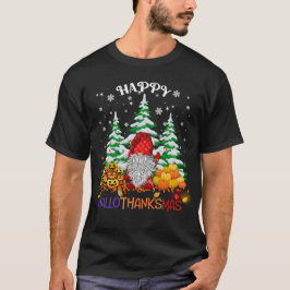 Halloween Thanksgiving Christmas Gnome T-shirt