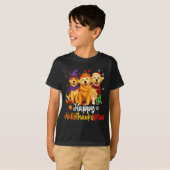 Halloween Thanksgiving Christmas Golden Retriever  T-shirt (Voorkant volledig)