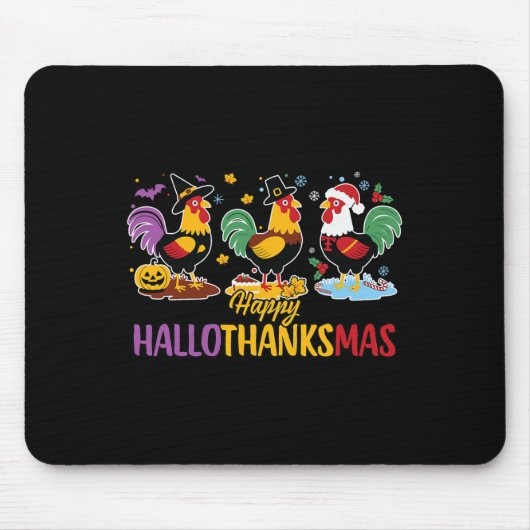 Halloween Thanksgiving Christmas Hallothanksmas K Muismat (Voorkant)