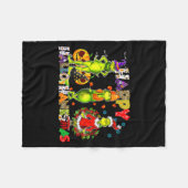 Halloween Thanksgiving Christmas, Happy Hallo Than Fleece Deken (Voorkant (Horizontaal))