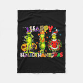 Halloween Thanksgiving Christmas, Happy Hallo Than Fleece Deken (Voorkant)