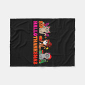 Halloween Thanksgiving Christmas Happy Hallothanks Fleece Deken (Voorkant (Horizontaal))