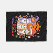 Halloween Thanksgiving Christmas Happy Hallothanks Fleece Deken (Voorkant (Horizontaal))