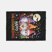 Halloween Thanksgiving Christmas Happy Hallothanks Fleece Deken (Voorkant (Horizontaal))