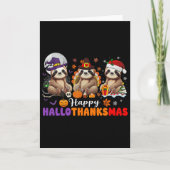 Halloween Thanksgiving Christmas Happy Hallothanks Kaart (Voorkant)