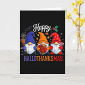 Halloween Thanksgiving Christmas Happy Hallothanks Kaart (Gele Bloem)