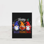 Halloween Thanksgiving Christmas Happy Hallothanks Kaart (Voorkant)