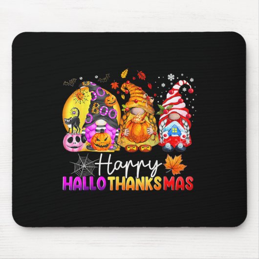 Halloween Thanksgiving Christmas Happy Hallothanks Muismat (Voorkant)