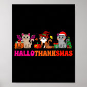 Halloween Thanksgiving Christmas Happy Hallothanks Poster (Voorkant)