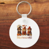 Halloween Thanksgiving Christmas Happy HalloThanks Sleutelhanger (Voorkant)