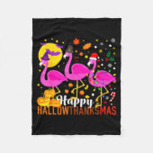 Halloween Thanksgiving Christmas Happy Hallowthank Fleece Deken (Voorkant)