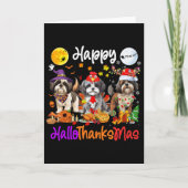Halloween Thanksgiving Christmas Shih Tzu Dog Hall Kaart (Voorkant)