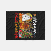Halloween Thanksgiving Christmas Turkey Happy Hall Fleece Deken (Voorkant (Horizontaal))