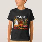 Halloween Thanksgiving Christmas Turkey Happy Hall T-shirt (Voorkant)