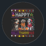 Halloween Thanksgiving Christmas Ugly Great Dane D Ronde Sticker<br><div class="desc">Halloween Thanksgiving Kerst Lelijk Grote Deen Hondenliefhebber</div>