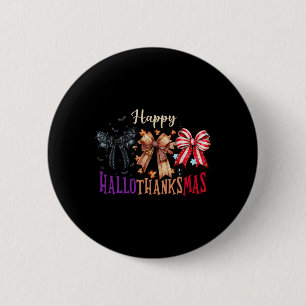Halloween Thanksgiving Gelukkig Hallothanksmas Coq Ronde Button 5,7 Cm