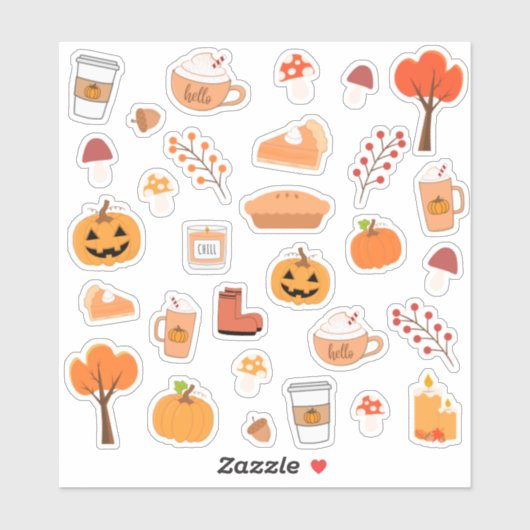 Halloween Thanksgiving Gezellige Herfst Herfst Scr Sticker (Vel)