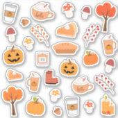 Halloween Thanksgiving Gezellige Herfst Herfst Scr Sticker (Voorkant)
