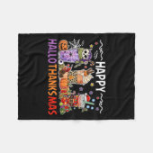 Halloween Thanksgiving Happy Season Coffee Halloth Fleece Deken (Voorkant (Horizontaal))