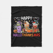 Halloween Thanksgiving Happy Season Coffee Halloth Fleece Deken (Voorkant)