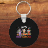 Halloween Thanksgiving Happy Season Coffee Halloth Sleutelhanger (Voorkant)